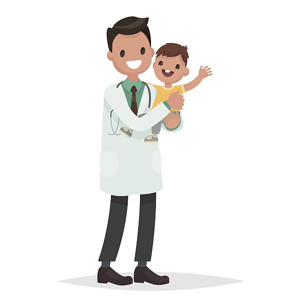 Pediatrician Doctor Examining Little Baby Boy Vectores Libres de Derechos -  iStock