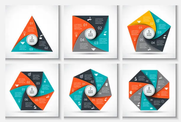 Vector illustration of Vector geometris elements for infographic.