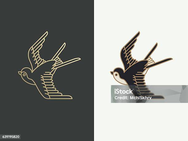 Swallow Stock Illustration - Download Image Now - Swallow - Bird, Tattoo, Bird