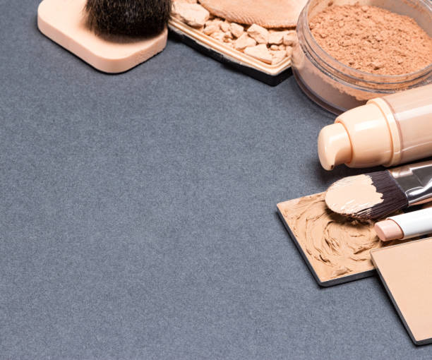 istock Frame of foundation makeup products 639195848