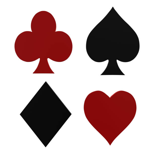 Cards Symbols - Playing card symbols set Cards, Spades, Clubs, Poker - Card Game, Diamonds - Playing Card, Hearts - Playing Card, Heart Shape, Symbol blackjack illustrations stock illustrations