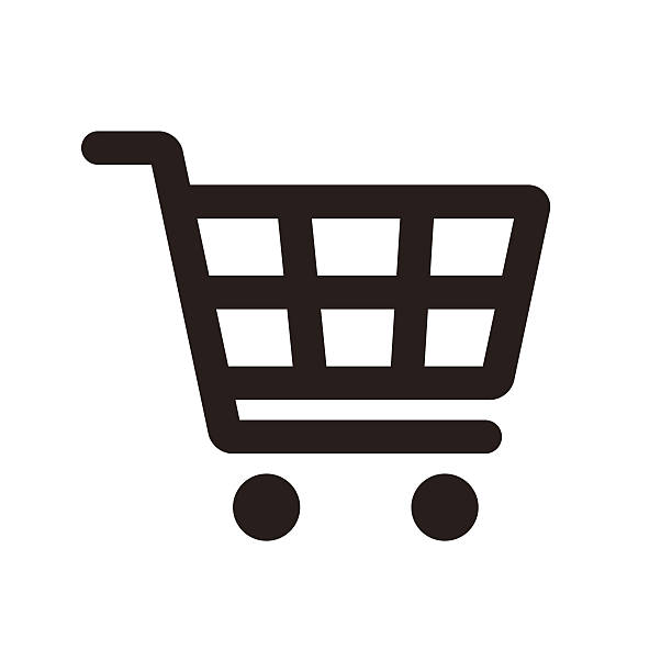 shopping einkaufswagen-symbol  - einkaufswagen stock-grafiken, -clipart, -cartoons und -symbole