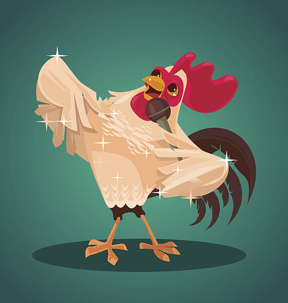 Rooster Character Singing Song Vector Flat Cartoon Illustration Stock  Illustration - Download Image Now - iStock