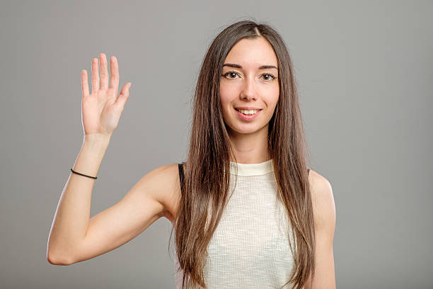 istock Young casual woman making gesture 639206494