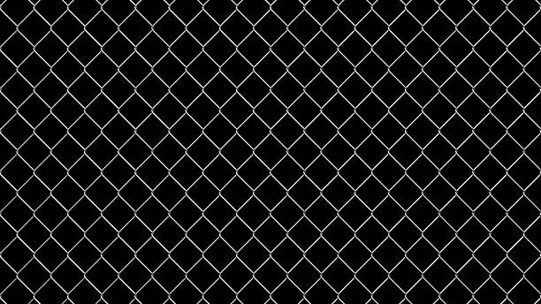 istock Simple Wire Fence Isolated on Black 639208054