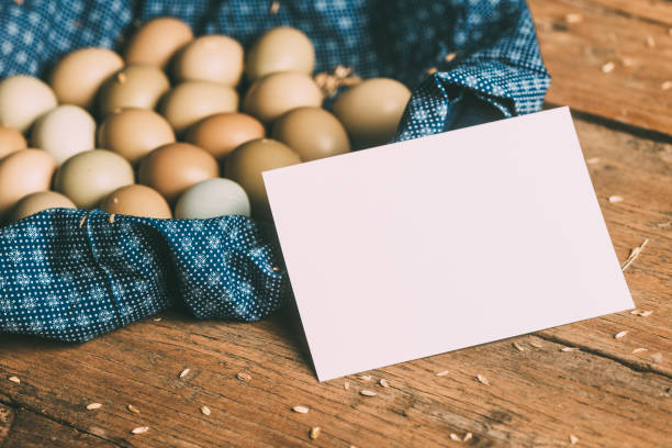 istock Organic Eggs With White Blank Paper 639208394