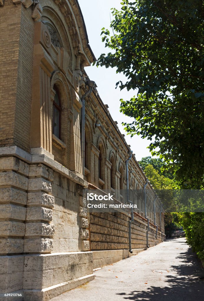 Old building of Pyatigorsk Old building on the Kirov street in Pyatigorsk at sunny day. Architecture Stock Photo