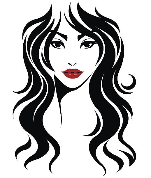 Femme Cheveux Longs Icône Du Style Logo Femmes Visage Vecteurs libres de  droits et plus d'images vectorielles de Femmes - iStock
