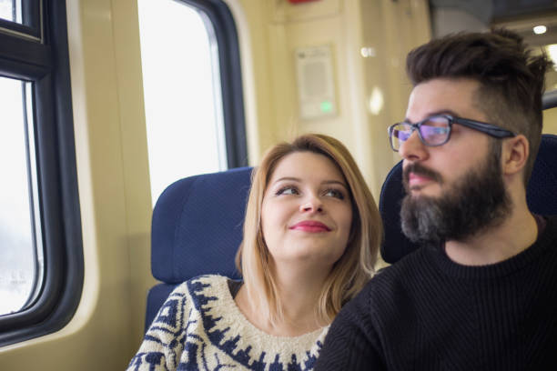 istock Couple in train 639216688