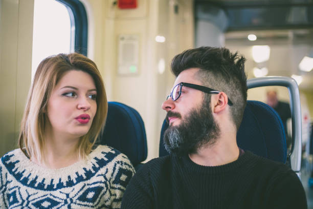 istock Couple in train 639216752