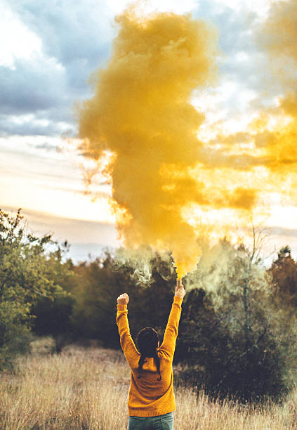 istock Girl playing with smoke 639219862