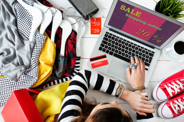 istock Woman shopping on internet 639222200