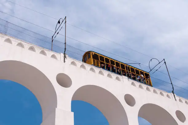 Photo of Tram on Lapa Arch in Rio