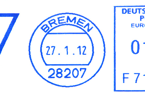 Postmark of Bremen on a letter