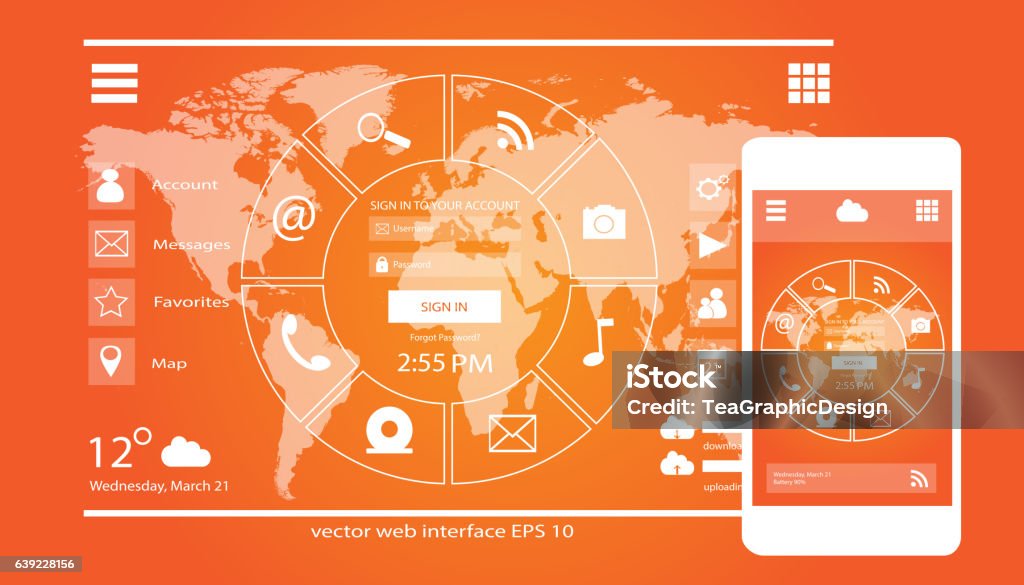 Ui User Interface Orange Color Stock Illustration - Download Image Now ...