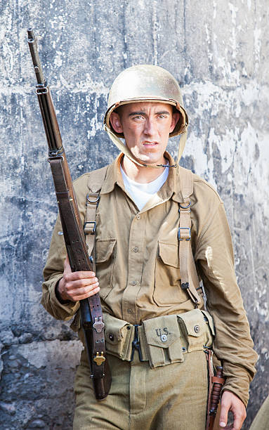 istock Soldier Holding a Rifle WWII 639232024