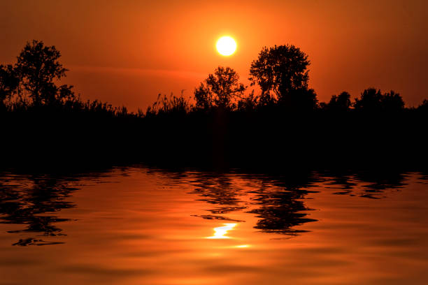 Sunset on the river - landscape series