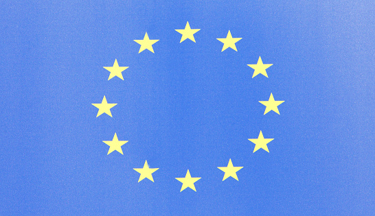Flag of the European Union, EU, on a poster