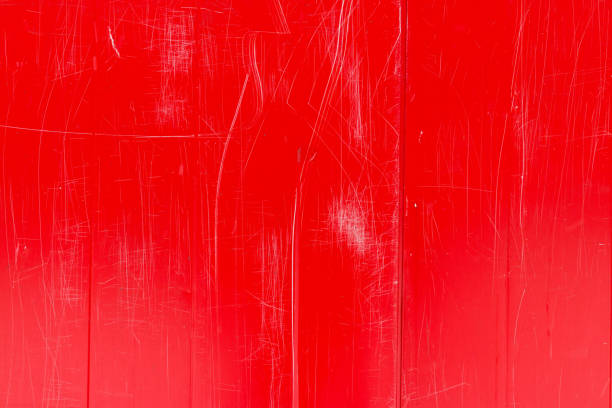 istock Red metal texture with scratches 639233700