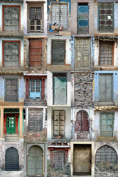 istock Compilation of Typical Indian Doors 639237612