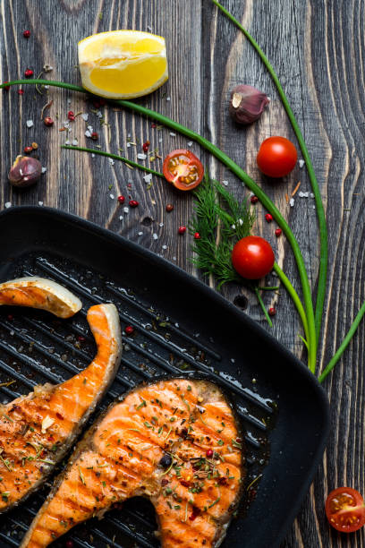 istock Grilled steaks salmon 639237646