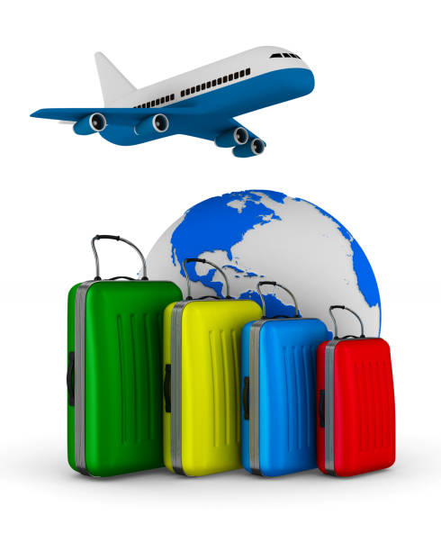 istock Travel bags on white background. Isolated 3D image 639237692