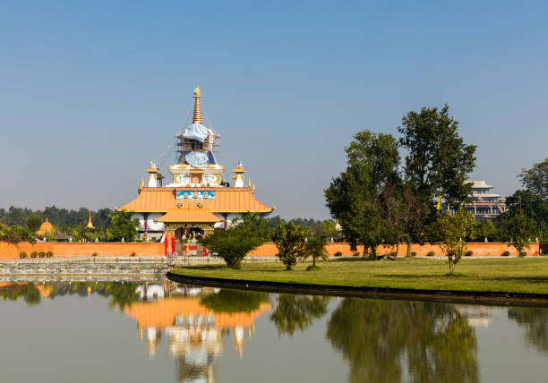 Drigung Kagyud Dharmaraja Foundation, Buddhist temple, Lumbini, Nepal Drigung Kagyud Dharmaraja Foundation, Buddhist temple, Lumbini Nepal lumbini nepal stock pictures, royalty-free photos & images
