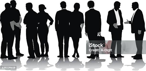 Business In The Us Vector Silhouette Stock Illustration - Download Image Now - In Silhouette, Rear View, The Human Body