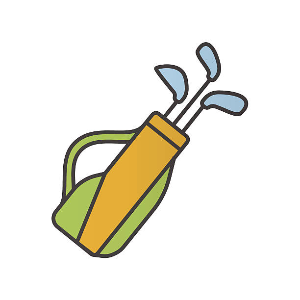 golf bag with clubs icon - 哥爾夫球袋 幅插畫檔、美工圖案、卡通及圖標