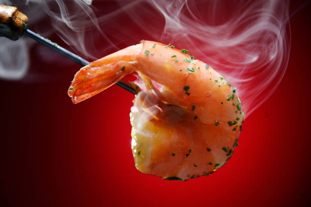 istock Delicious somoking hot prawn 639242158