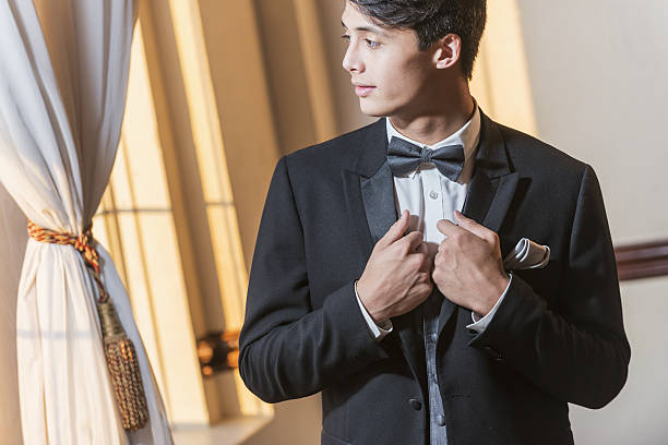 Young man wearing tuxedo