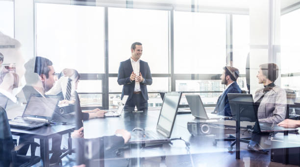 istock Corporate business team office meeting. 639245796
