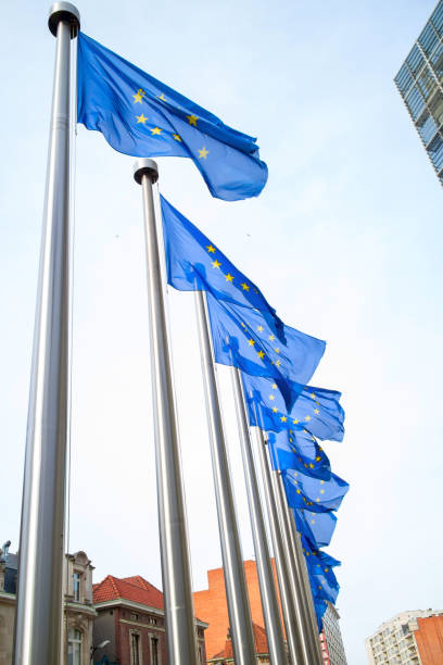 istock Flags in front of the EU Commission building 639247778