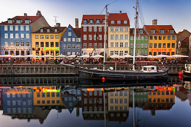 Copenhagen, Denmark - May 24, 2015 - Sailing boats in Nyhavn in the city center of the capital of Denmark 