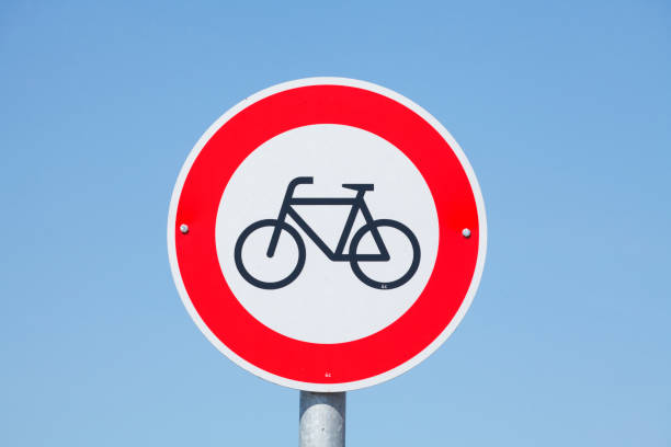 istock Traffic sign prohibited for cyclists 639250626