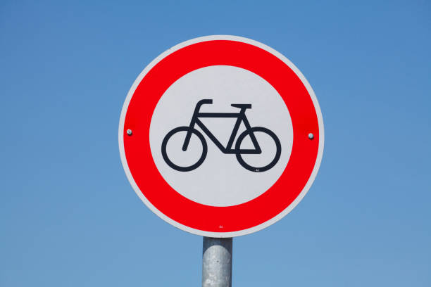 istock Traffic sign prohibited for cyclists 639250686