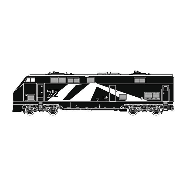 ilustrações, clipart, desenhos animados e ícones de silhueta locomotiva no fundo branco - diesel locomotive