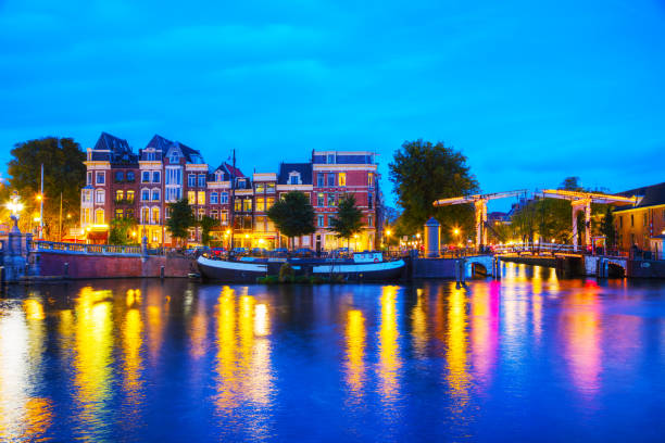 istock Amsterdam city view with Amstel river 639254176