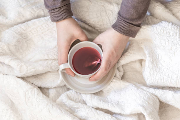 istock Top view of cup of tea 639255456