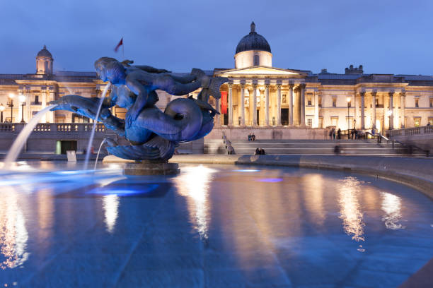 istock Trafalgar Square lit up at Night, London 639258152