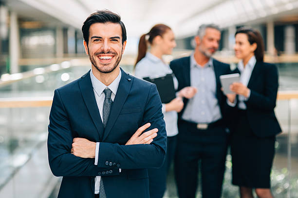 istock Businesman at a meeting 639259486