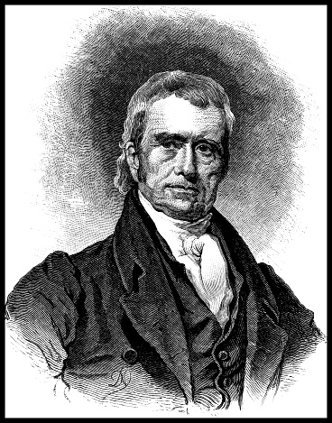 John Marshall was the fourth Chief Justice of the Supreme Court of the United States. Scanned from A Popular History of the United States by W. C. Bryant and S. H. Gay. Volume 1V. Copyright, 1880. Source: 