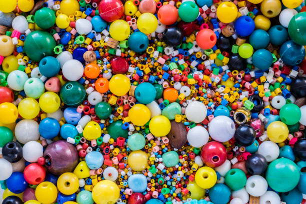 scattered beads stock photo