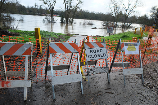 American River flood on January 2017 near Sacramento.