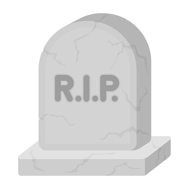 istock Headstone icon in cartoon style isolated on white background. Bl 639262024