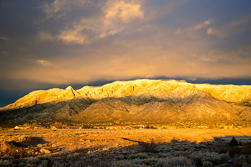 Southwestern Landscape with Sandia Mountains in New Mexico