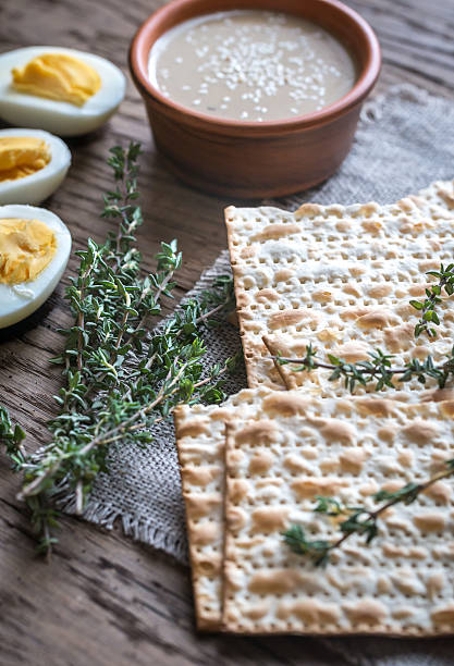 istock Bowl of tahini with matzos 639265042