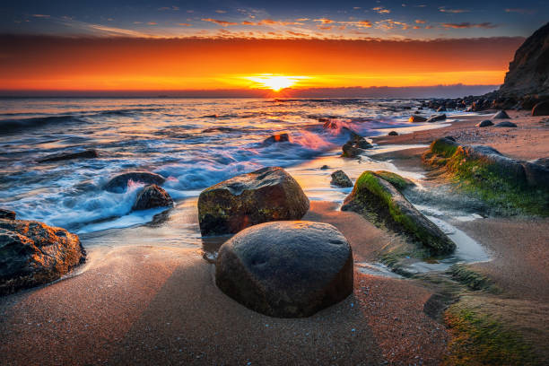 Beautiful cloudscape over the sea, sunrise shot