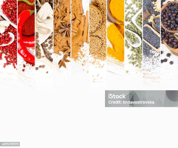 Spice Mix Stripes Stock Photo - Download Image Now - Spice, Backgrounds, White Background