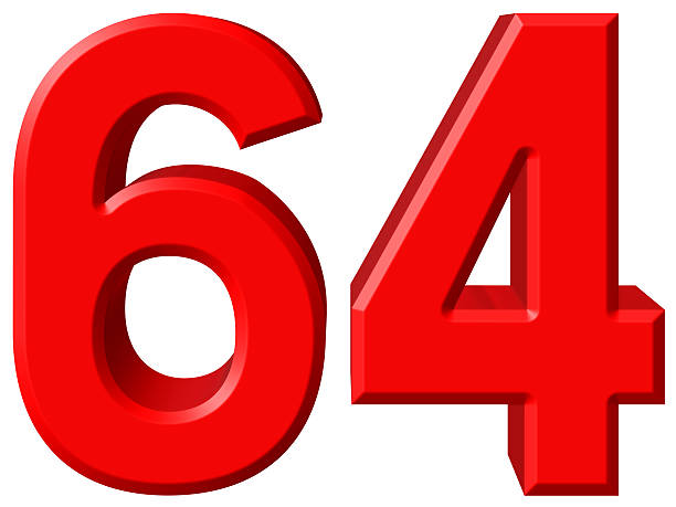 istock Numeral 64, sixty four, isolated on white background, 3d render 639276048